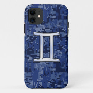 Capa Para iPhone Da Case-Mate Sinal do zodíaco dos Gêmeos em azuis marinhos