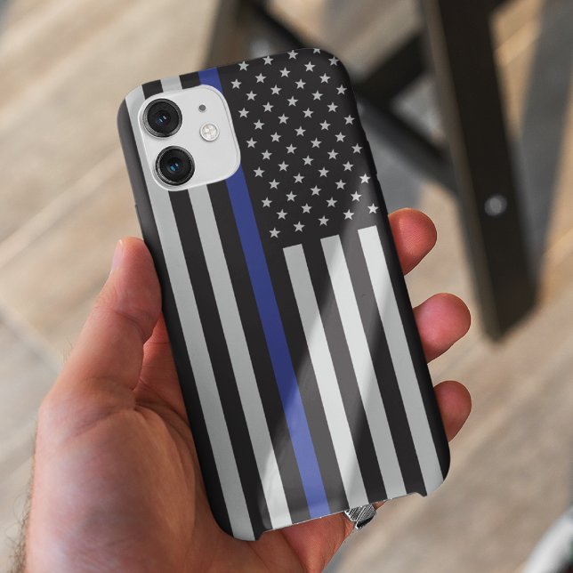 Capa Para iPhone Da Case-Mate Sinalizador Americano Thin Blue Line Personalizado (Criador carregado)