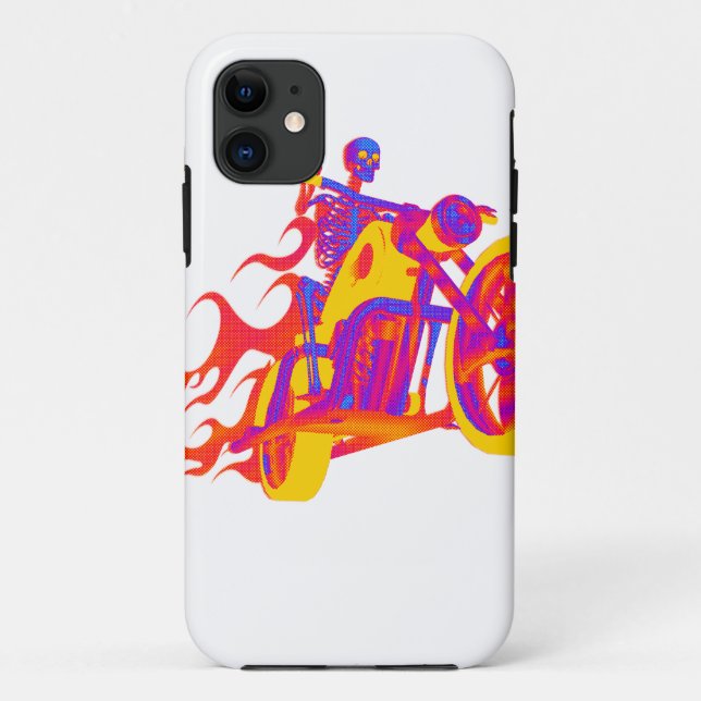 Capa Para iPhone Da Case-Mate Skeleton dirigindo uma moto (Verso)