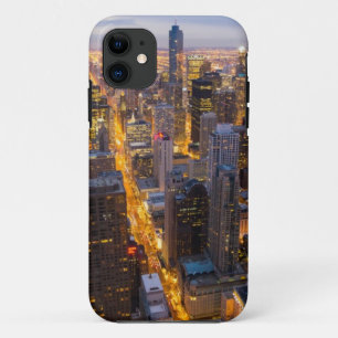 Capa Para iPhone Da Case-Mate Skyline do centro de Chicago no crepúsculo