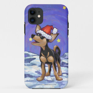 Capa Para iPhone Da Case-Mate Starry Night Festivo Chihuhua em Santa Hat