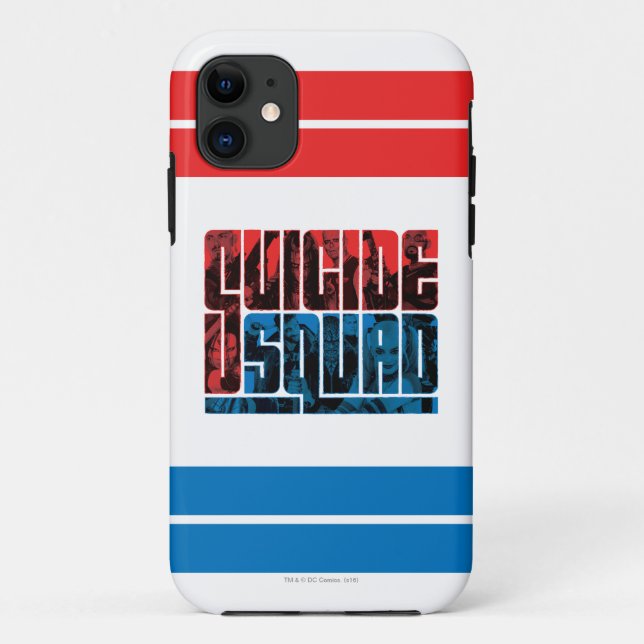 Capa Para iPhone Da Case-Mate Suicide Squad | Red and Blue Logo (Verso)