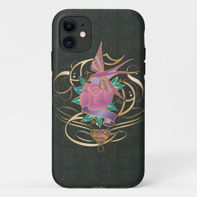 Capa Para iPhone Da Case-Mate Supergirl Bird e Flower (Verso)