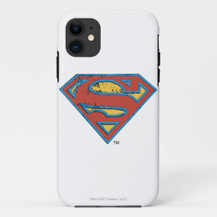 Capa Para iPhone Da Case-Mate Superman S-Shield   Logotipo Azul de Grunge