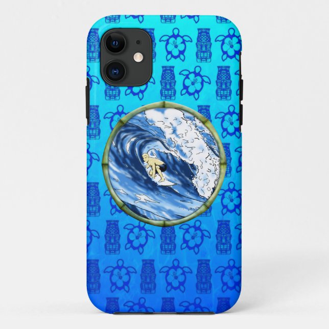 Capa Para iPhone Da Case-Mate Surfista no círculo de bambu (Verso)
