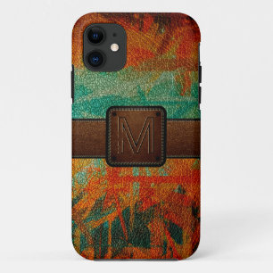 Capa Para iPhone Da Case-Mate Tag do marrom do olhar do couro da pintura