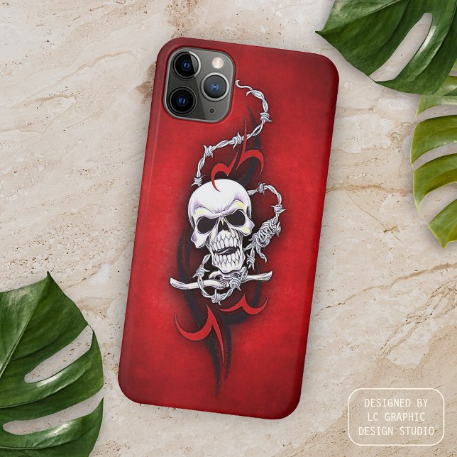 Capa Para iPhone Da Case-Mate Tatuagem de Grunge Vermelha com Fio de Barcama Tri (Criador carregado)