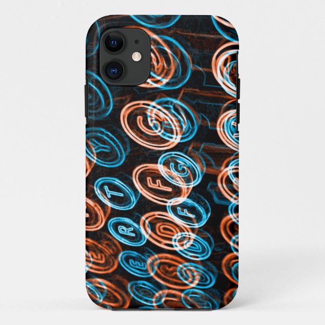 Capa Para iPhone Da Case-Mate Teclas de máquinas de escrever neon (Verso)
