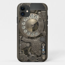 Telefone de Discagem de Metal Rotário Steampunk.