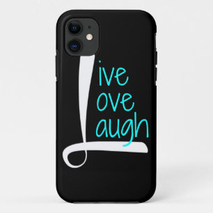 Capa Para iPhone Da Case-Mate Telefone vivo, branco & Aqua do riso do amor no