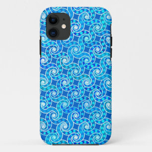 Capa Para iPhone Da Case-Mate Teste padrão abstrato do redemoinho - azul,
