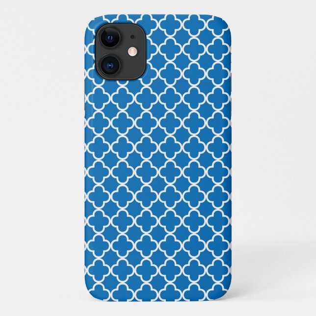 Capa Para iPhone Da Case-Mate Teste padrão azul brilhante de Quatrefoil (Verso)