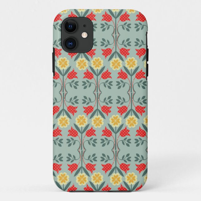 Capa Para iPhone Da Case-Mate Teste padrão bonito chique rústico floral do (Verso)