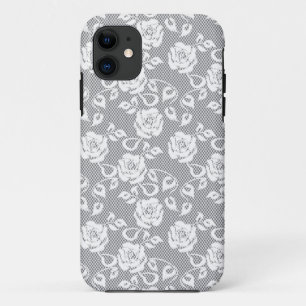 Capa Para iPhone Da Case-Mate Teste padrão branco do laço no fundo cinzento