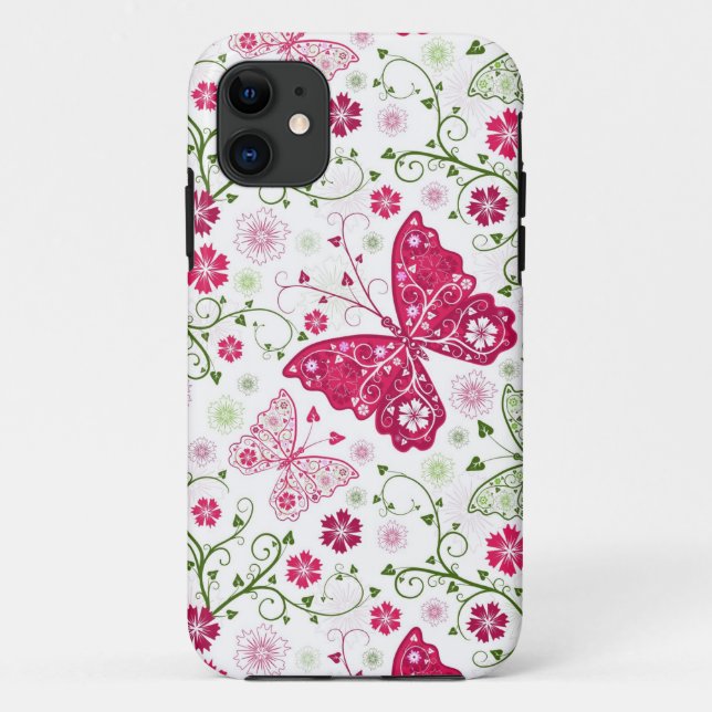 Capa Para iPhone Da Case-Mate Teste padrão branco floral (Verso)