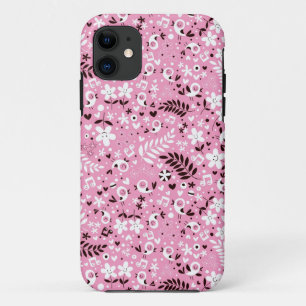 Capa Para iPhone Da Case-Mate teste padrão cor-de-rosa bonito dos pássaros e das