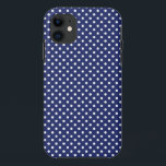 Capa Para iPhone Da Case-Mate Teste padrão de bolinhas dos azuis marinhos e do<br><div class="desc">Teste padrão de bolinhas dos azuis marinhos e do branco</div>