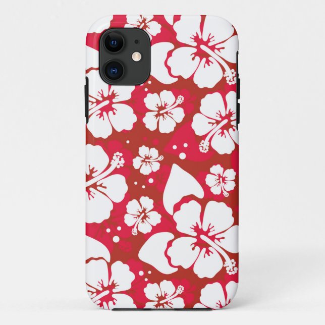 Capa Para iPhone Da Case-Mate Teste padrão de flores do hibiscus (Verso)