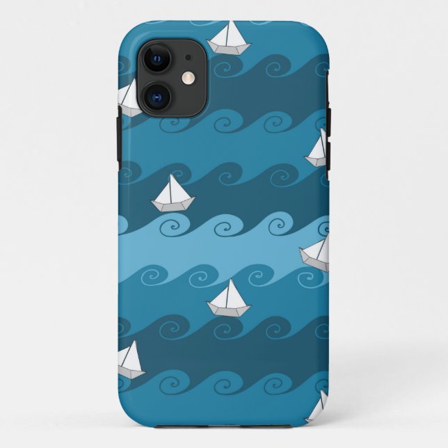 Capa Para iPhone Da Case-Mate Teste padrão de papel dos barcos (Verso)