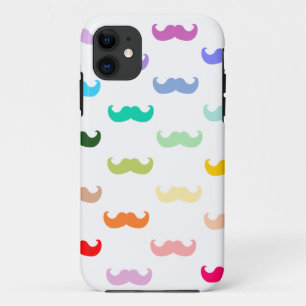 Capa Para iPhone Da Case-Mate Teste padrão do bigode do arco-íris no branco