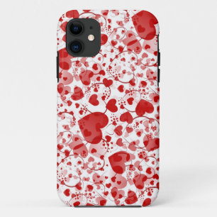 Capa Para iPhone Da Case-Mate Teste padrão do CORAÇÃO - vermelho e branco