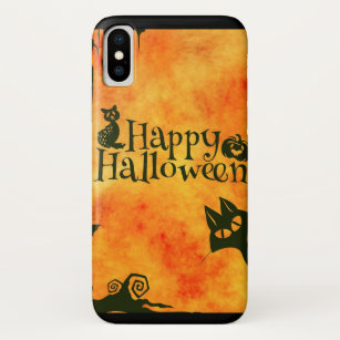 Capa Para iPhone X Teste padrão feliz do Dia das Bruxas