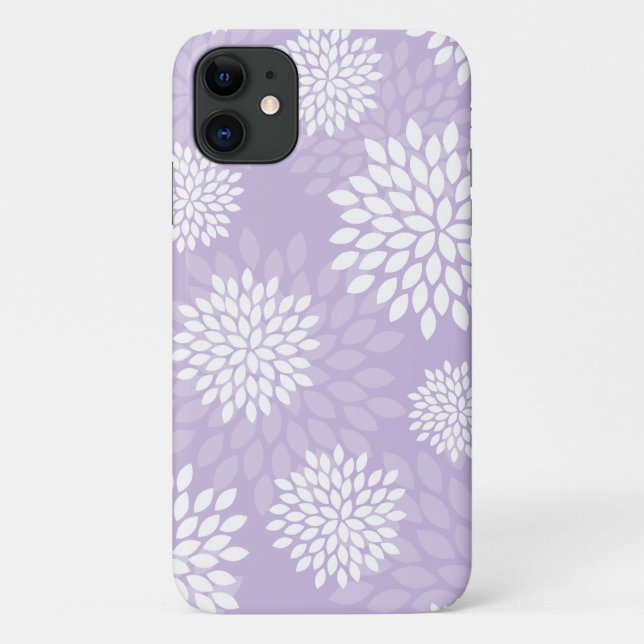 Capa Para iPhone Da Case-Mate Teste padrão floral dos crisântemos roxos (Verso)