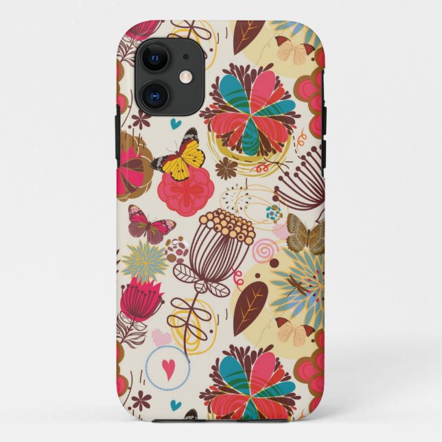 Capa Para iPhone Da Case-Mate Teste padrão floral no estilo retro 4 (Verso)