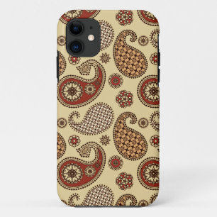 Capa Para iPhone Da Case-Mate Teste padrão, marrom, tan e bege de Paisley