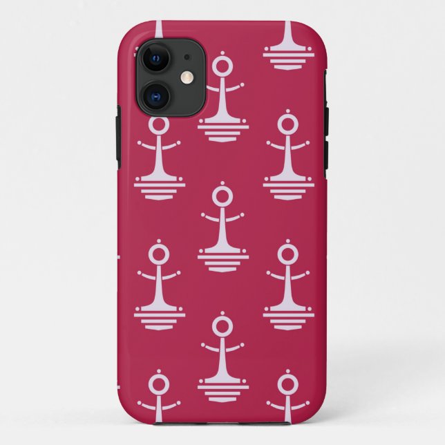 Capa Para iPhone Da Case-Mate Teste padrão moderno das âncoras (Verso)