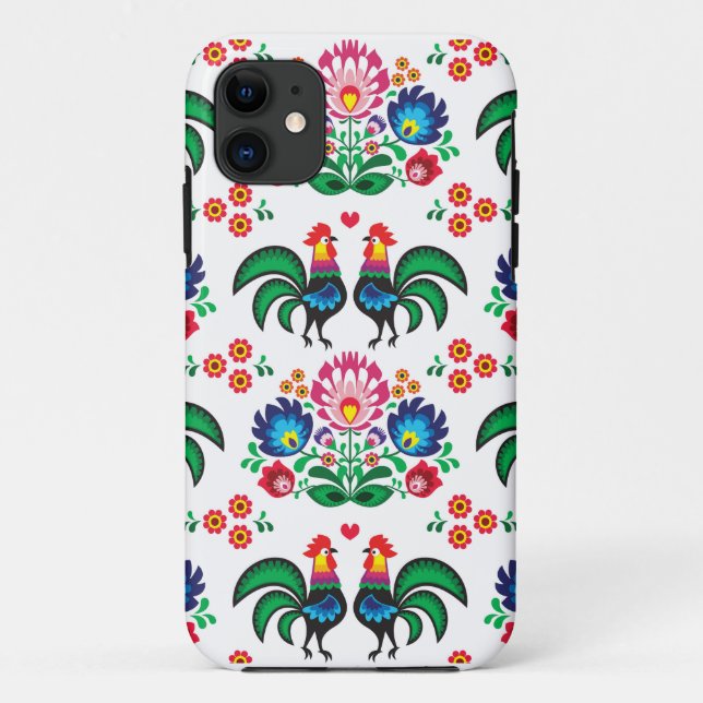 Capa Para iPhone Da Case-Mate Teste padrão popular floral polonês tradicional do (Verso)