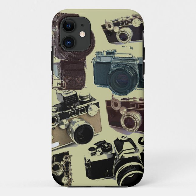 Capa Para iPhone Da Case-Mate Teste padrão retro das câmeras do Grunge do (Verso)