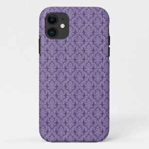 Capa Para iPhone Da Case-Mate Teste padrão roxo de matéria têxtil do ornament