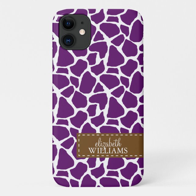 Capa Para iPhone Da Case-Mate Teste padrão roxo escuro do girafa (Verso)