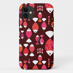 Capa Para iPhone Da Case-Mate Teste padrão subaquático dos peixes retros