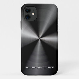 Capa Para iPhone Da Case-Mate Texto personalizado de padrão metálico preto sem m