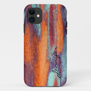 Capa Para iPhone Da Case-Mate Textura do grão de madeira de cor retrorativa