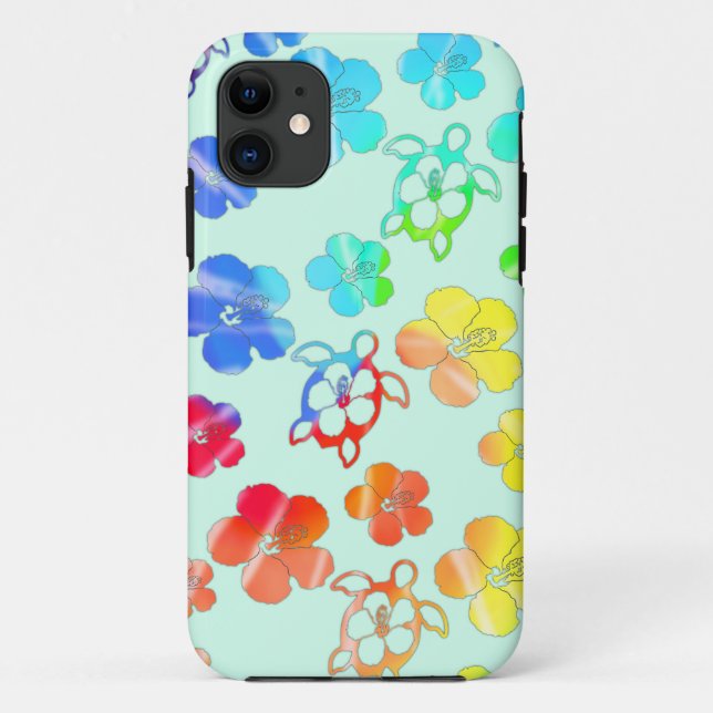 Capa Para iPhone Da Case-Mate Tintura Honu do laço e hibiscus (Verso)