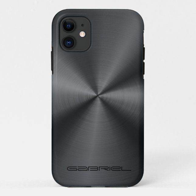 Capa Para iPhone Da Case-Mate Tons Pretos Metálicos Aço Inoxidável (Verso)