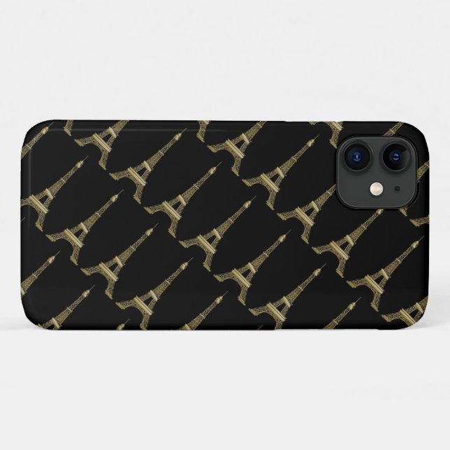 Capa Para iPhone Da Case-Mate Torre Eiffel Paris Temida Preta (Verso (horizontal))