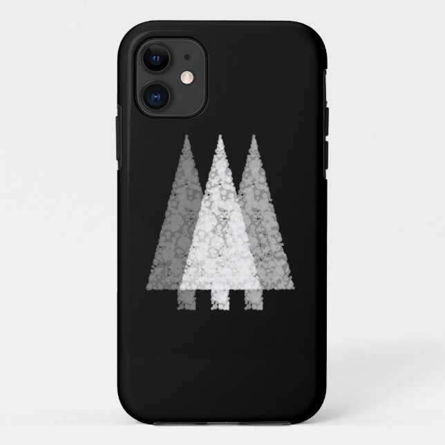 Capa Para iPhone Da Case-Mate Três árvores em preto e branco. (Verso)