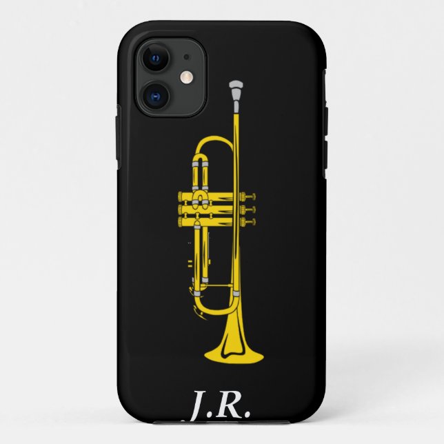 Capa Para iPhone Da Case-Mate Trompete Jazz adicione suas iniciais capa-compatív (Verso)