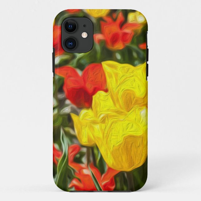 Capa Para iPhone Da Case-Mate Tulipas Vermelhas e Amarelas (Verso)