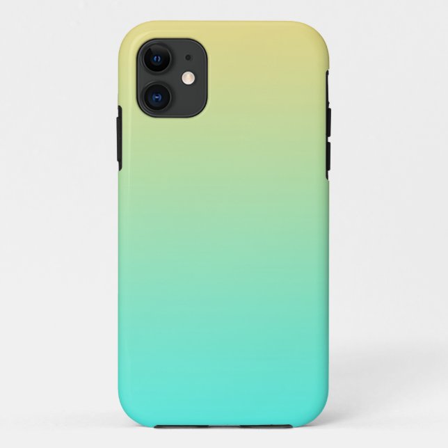 Capa Para iPhone Da Case-Mate Turquesa de Fundo Gradiente de Pastel Amarelo (Verso)