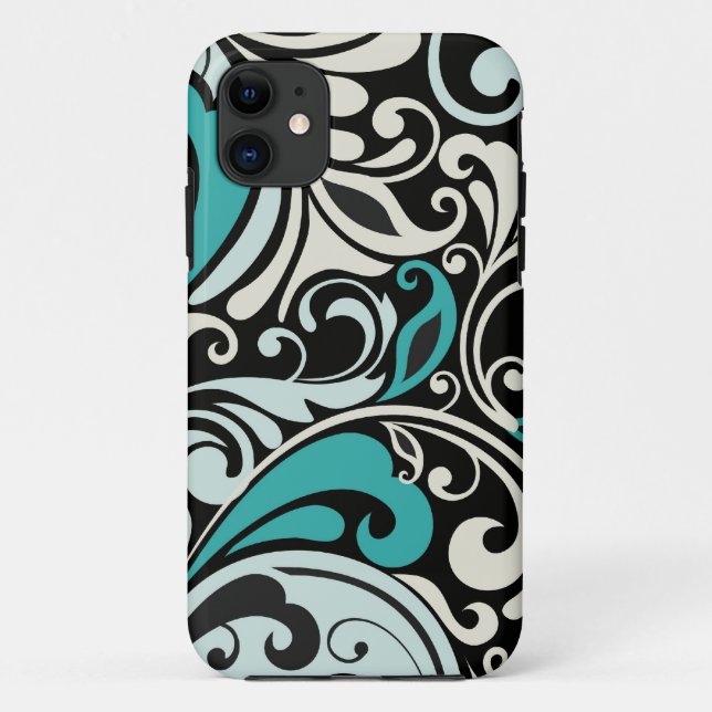 Capa Para iPhone Da Case-Mate Turquoise Floral Swirls iPhone 5 Case (Verso)