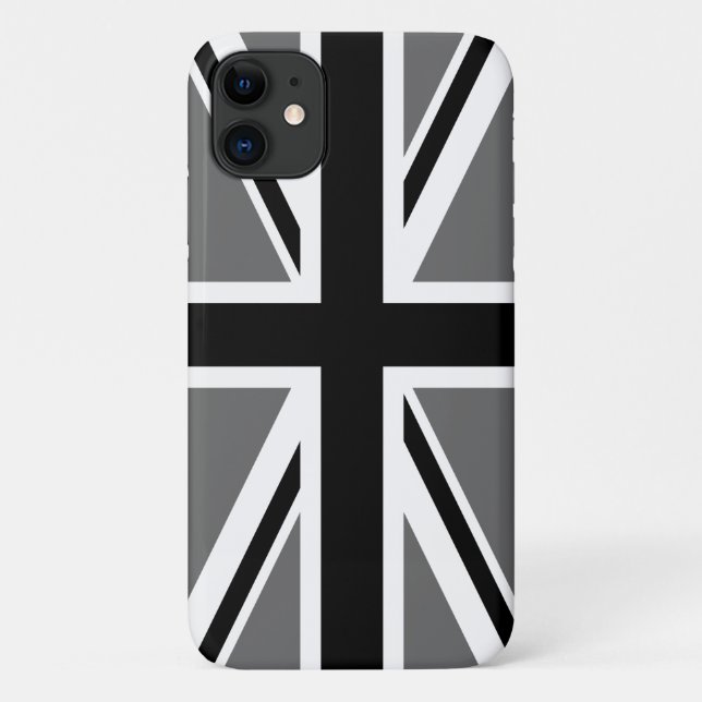 Capa Para iPhone Da Case-Mate Union Jack Preto e Branco Cinza (Verso)