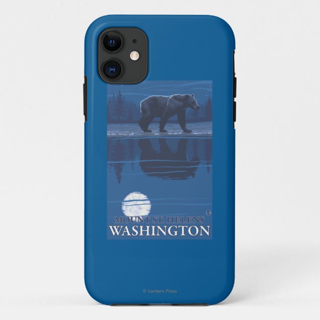 Capa Para iPhone Da Case-Mate Urso no luar - Mount Saint Helens, (Verso)