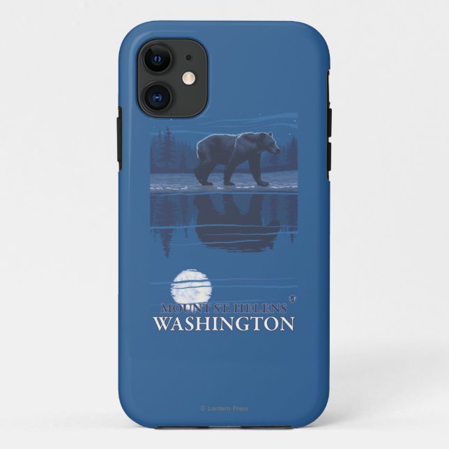 Capa Para iPhone Da Case-Mate Urso no luar - Mount Saint Helens, (Verso)