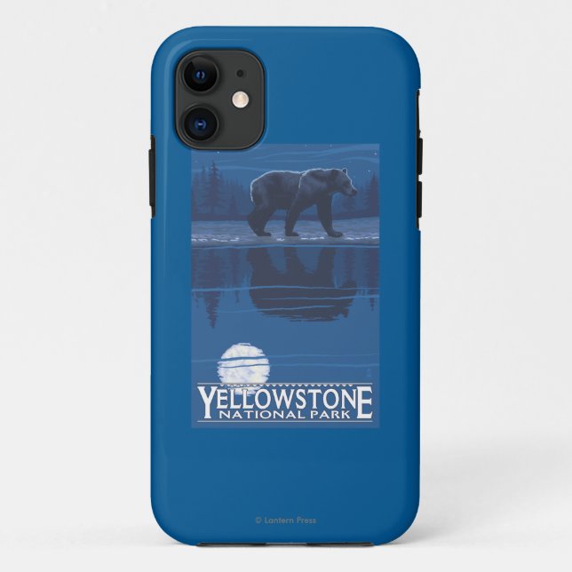 Capa Para iPhone Da Case-Mate Urso no luar - parque nacional de Yellowstone (Verso)