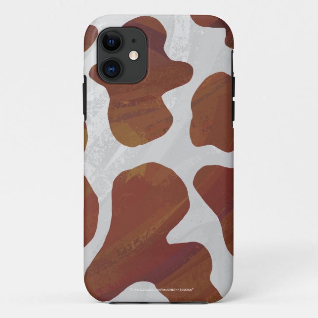 Capa Para iPhone Da Case-Mate Vaca Marrom e Branco Imprimir (Verso)